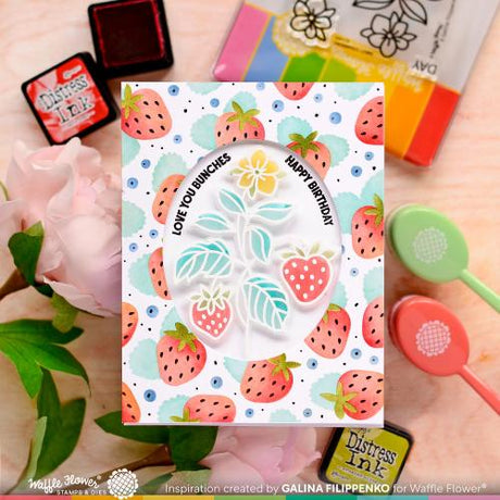 Waffle Flower - Sweet Strawberry Coloring Stencil
