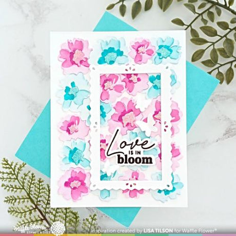 Waffle Flower - Painted Flowers Background Stencil