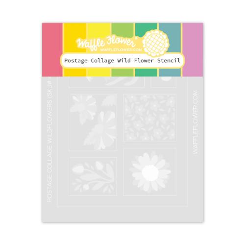 Waffle Flower - Postage Collage Wild Flower Stencil