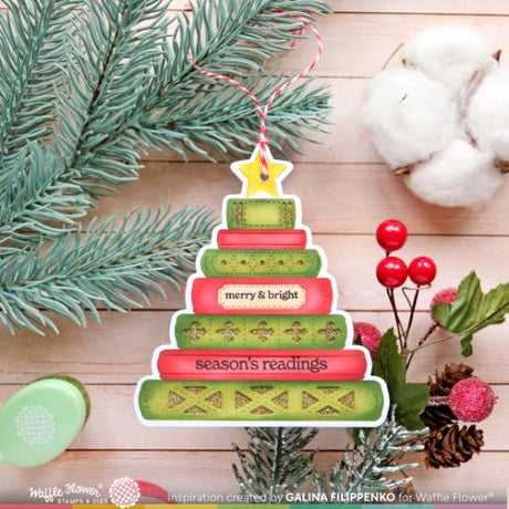 Waffle Flower - Merry Bookmas Sentiments Clear Stamp Set