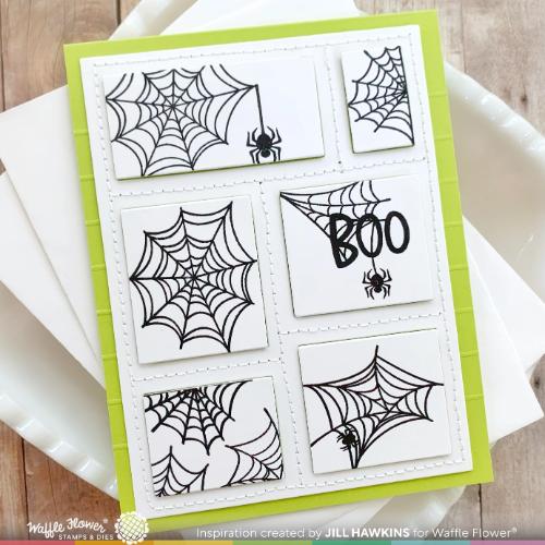 Waffle Flower - Postage Collage Spider Web Stamp Set