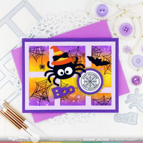 Waffle Flower - Postage Collage Spider Web Stamp Set