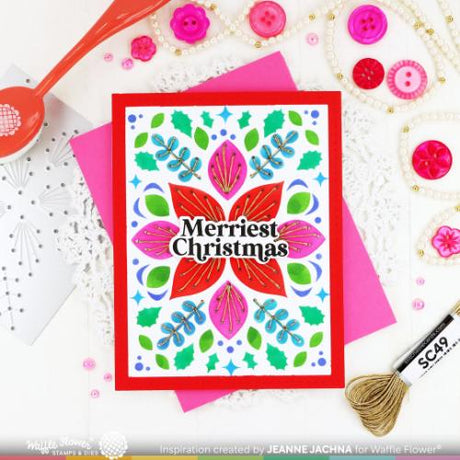 Waffle Flower - Winter Floral Stencil