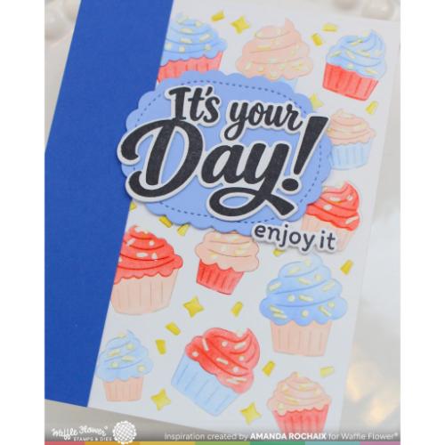 Waffle Flower - Cupcake Background Texture Die