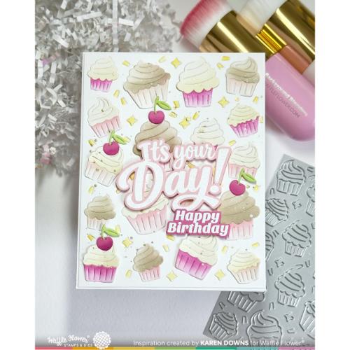 Waffle Flower - Cupcake Background Texture Die