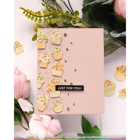 Waffle Flower - Cupcake Background Texture Die