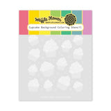 Waffle Flower - Cupcake Background Coloring Stencil