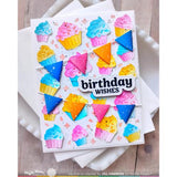 Waffle Flower - Cupcake Background Coloring Stencil