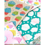 Waffle Flower - Cupcake Background Coloring Stencil