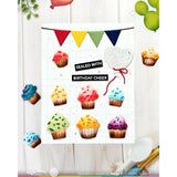 Waffle Flower - Cupcake Background Coloring Stencil