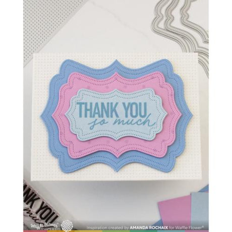 Waffle Flower - Nesting Piercing Fancy Labels Die
