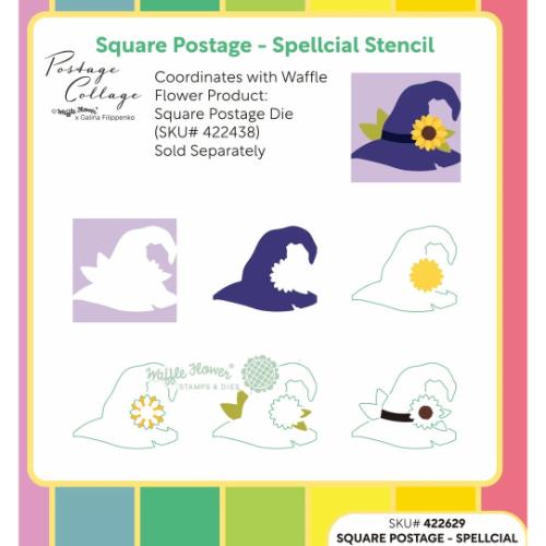 Waffle Flower - Square Postage Spellcial Stencil