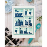 Waffle Flower - Postage Collage City Sunset Stamp Set