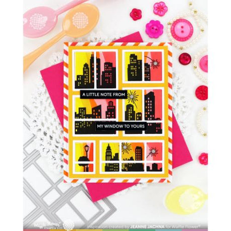 Waffle Flower - Postage Collage City Sunset Stamp Set