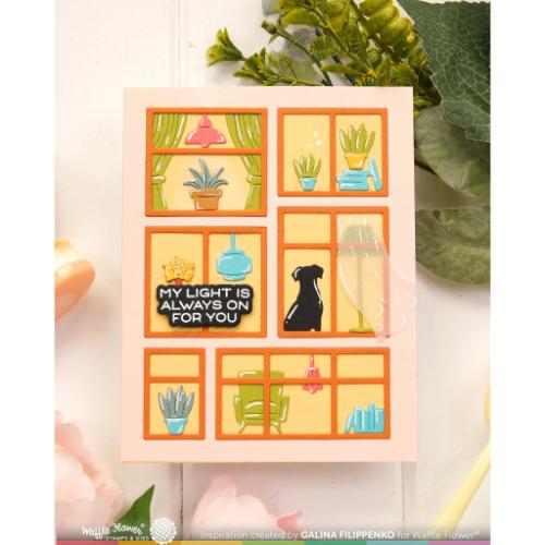 Waffle Flower - Postage Collage Windows Die