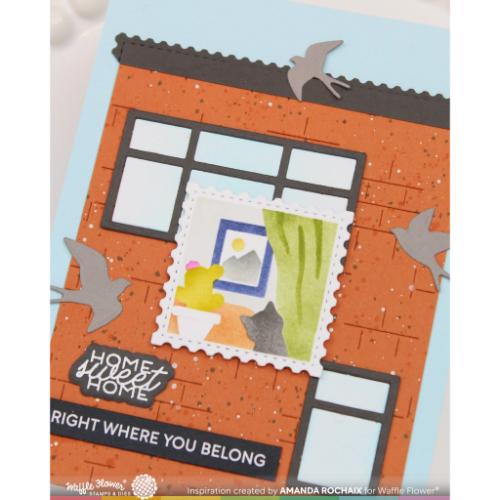 Waffle Flower - Postage Collage Windows Die