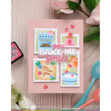 Waffle Flower - Postage Collage Baking Fun Stencil