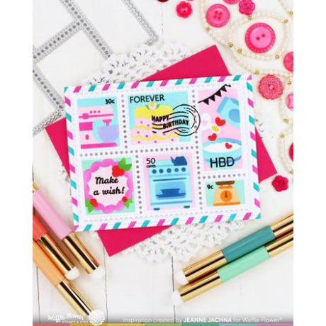 Waffle Flower - Postage Collage Baking Fun Stencil