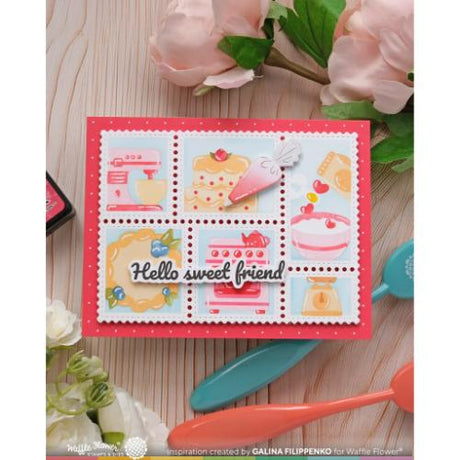 Waffle Flower - Postage Collage Piped Letters Stamp Set