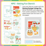 Waffle Flower - Nesting Postage Collage Baking Fun Stencil