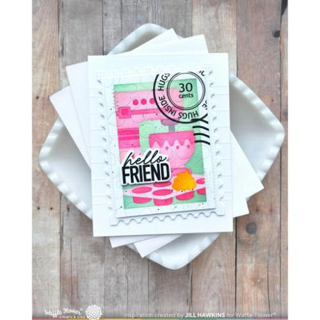 Waffle Flower - Nesting Postage Collage Baking Fun Stencil