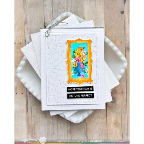 Waffle Flower - Postage Collage Picture Perfect Stencil