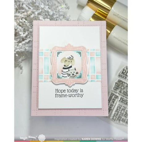 Waffle Flower - Postage Collage Picture Perfect Stencil