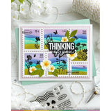 Waffle Flower - Postage Collage Wavy Lines Stencil