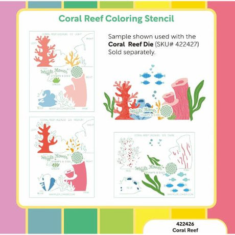 Waffle Flower - Coral Reef Coloring Stencil