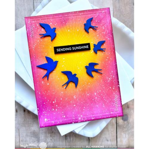 Waffle Flower - Postage Collage Swallow Silhouettes Die