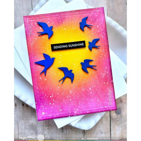 Waffle Flower - Postage Collage Swallow Silhouettes Die