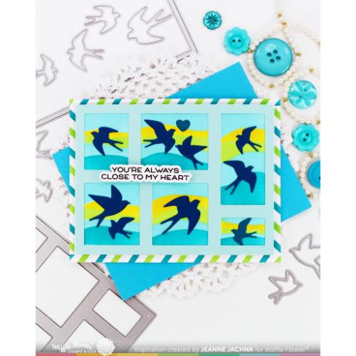 Waffle Flower - Postage Collage Swallow Silhouettes Die