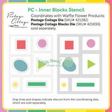 Waffle Flower - Postage Collage Inner Blocks Stencil
