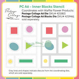 Waffle Flower - Postage Collage A6 Inner Blocks Stencil