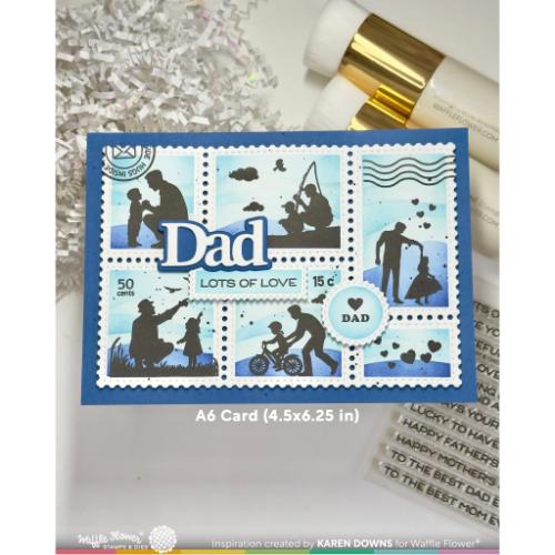 Waffle Flower - Postage Collage A6 Inner Blocks Stencil