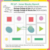 Waffle Flower - Postage Collage A7 Inner Blocks Stencil