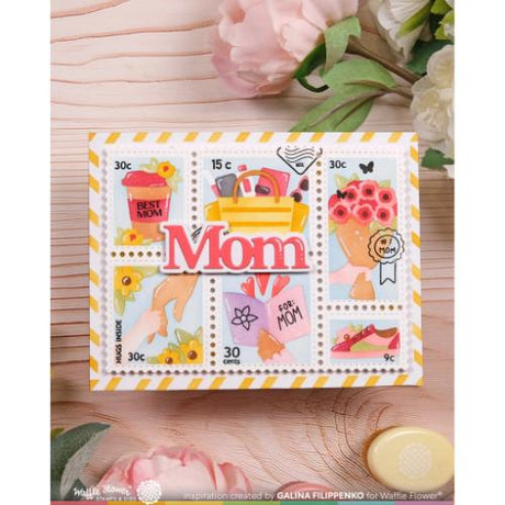 Waffle Flower - Postage Collage Mom Stencil