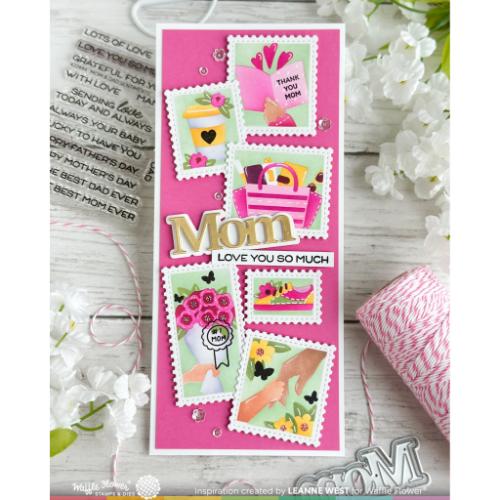 Waffle Flower - Postage Collage Mom Stencil