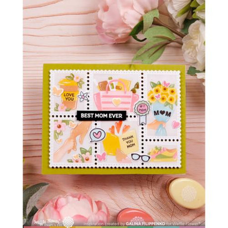 Waffle Flower - Postage Collage Mom Stencil