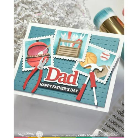 Waffle Flower - Postage Collage Dad Stencil