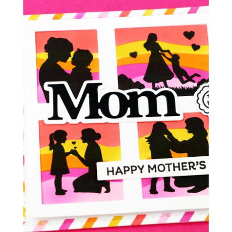 Waffle Flower - Postage Collage Mom Silhouettes Stamp Set