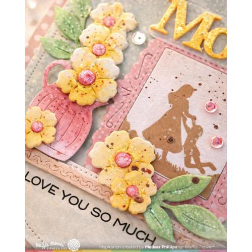 Waffle Flower - Postage Collage Mom Silhouettes Stamp Set