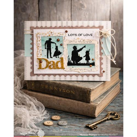 Waffle Flower - Postage Collage Dad Silhouettes Stamp Set