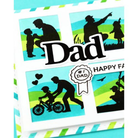 Waffle Flower - Postage Collage Dad Silhouettes Stamp Set