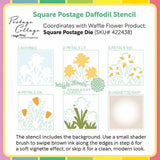 Waffle Flower - Square Postage Daffodil Stencil