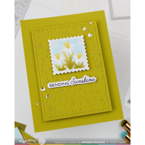 Waffle Flower - Square Postage Daffodil Stencil