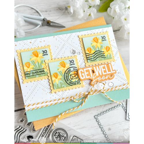 Waffle Flower - Square Postage Daffodil Stencil