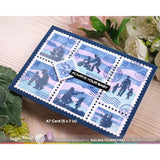 Waffle Flower - Postage Collage A7 Wavy Lines Stencil
