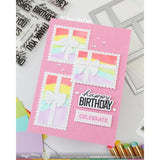 Waffle Flower - Postage Collage A7 Wavy Lines Stencil