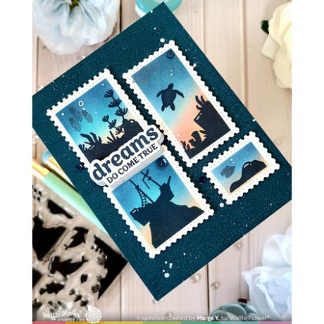 Waffle Flower - Postage Collage Coral Reef Silhouettes Stamp Set